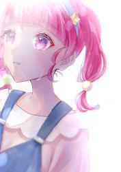 Rule 34 | 1girl, absurdres, ap (pixiv74197750), blue hairband, crying, crying with eyes open, hair ornament, hairband, highres, hoshina hikaru, long hair, parted lips, pink shirt, precure, red eyes, red hair, shirt, simple background, solo, star (symbol), star hair ornament, star twinkle precure, tears, twintails, upper body, white background