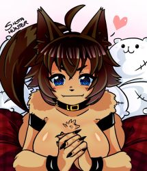 Rule 34 | 10s, 1girl, animal ears, animal hands, armband, blue eyes, breasts, claws, collar, dog ears, dog girl, drawfag, fang, fang out, fangs, fingernails, furry, furry female, heart, image sample, long fingernails, looking at viewer, lying, md5 mismatch, monster girl, monster musume no iru nichijou, nude, on stomach, polt, resized, short hair, shotahunter, shunter, smile, solo, spoken heart, sportswear, sweatband, symbol-shaped pupils, tail, tumblr sample, wet nose, wristband