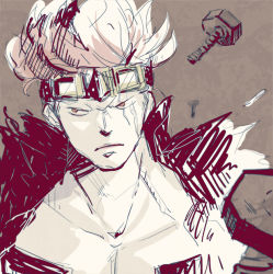 Rule 34 | 1boy, bolt (hardware), eustass kid, goggles, goggles on head, male focus, one piece, red hair, solo, sou108