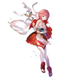 Rule 34 | 1girl, blush, capelet, elbow gloves, fire emblem, fire emblem fates, fire emblem heroes, full body, fuzichoco, gloves, hairband, highres, holding, injury, japanese clothes, nintendo, official art, pink eyes, pink hair, red eyes, ryona, sakura (fire emblem), sandals, solo, staff, tears, thighhighs, torn clothes, transparent background, white thighhighs