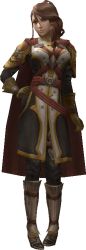 Rule 34 | 1girl, 3d, boots, brown eyes, brown hair, cape, coat, final fantasy, final fantasy type-0, gloves, hanaharu emina, hand on own hip, solo, standing, transparent background