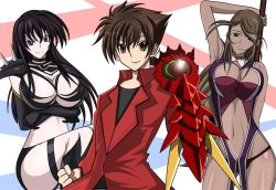 Rule 34 | 10s, 1boy, 1girl, black hair, breasts, cattleya leviathan, fallen angel, high school dxd, hyoudou issei, katerea leviathan, large breasts, long hair, raynare, yxyyxy