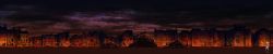 Rule 34 | absurdres, arsenixc, building, cityscape, company name, copyright name, corpse, highres, long image, mixed-language commentary, night, night sky, outdoors, pile of corpses, scenery, sky, tsukihime, tsukihime (remake), watermark, wide image