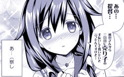 Rule 34 | 10s, 1girl, blush, comic, hair flaps, kantai collection, long hair, looking at viewer, low twintails, magatama, monochrome, parted lips, rei (rei&#039;s room), solo, sweat, taigei (kancolle), translation request, twintails