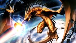 Rule 34 | dragon, eclipse (golden sun), golden sun, highres, nintendo, space, summon, wings