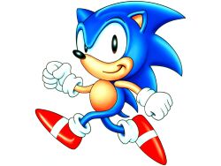 Rule 34 | 1boy, blue fur, bmp-to-png conversion, closed mouth, furry, furry male, gloves, hedgehog, hedgehog ears, male focus, non-web source, official art, outstretched arms, red footwear, running, shoes, sneakers, solo, sonic (series), sonic the hedgehog, spread arms, white background, white gloves