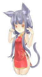 Rule 34 | 1girl, absurdres, animal ears, bad id, bad pixiv id, black hair, brown eyes, cat ears, china dress, chinese clothes, dress, gsri, highres, long hair, original, panties, paw pose, short dress, side-tie panties, simple background, sketch, sleeveless, smile, solo, tail, twintails, underwear, white background