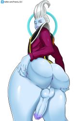 Rule 34 | absurdres, angel, bad id, bad twitter id, blue skin, colored skin, dragon ball, dragon ball super, highres, tagme, twitter logo, uncensored, whis, white hair