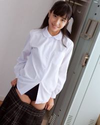 Rule 34 | asian, kishinami riho, photo (medium), school uniform, serafuku, smile, solo, undressing