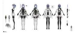 Rule 34 | 1girl, absurdres, alisa: echo (punishing: gray raven), alisa (punishing: gray raven), back cutout, belt, black bow, black footwear, black leotard, black pantyhose, black thighhighs, blue hair, blunt bangs, bob cut, boots, bow, braid, braided bangs, cape, character sheet, cleavage cutout, closed eyes, clothing cutout, earrings, full body, grey eyes, hair bow, headgear, high heels, highres, jewelry, leotard, looking at viewer, mechanical arms, miniskirt, multiple views, official art, pantyhose, pleated skirt, profile, punishing: gray raven, purple hair, short hair, skirt, sparkle earrings, standing, thigh belt, thigh boots, thigh strap, thighhighs, turnaround, two-tone footwear, white background, white cape, white footwear, white skirt, wu lun wujin, zettai ryouiki