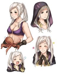 Rule 34 | 1girl, animal, bikini, breasts, cape, fire emblem, fire emblem awakening, fire emblem heroes, kamu (kamuuei), looking at viewer, nintendo, octopus, robin (female) (fire emblem), robin (fire emblem), simple background, smile, swimsuit, twintails, white background