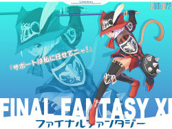 Rule 34 | 00s, 1girl, final fantasy, final fantasy xi, mithra (ff11), red mage (final fantasy), solo, sword, tail, thighhighs, wallpaper, weapon, you haruka
