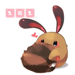 Rule 34 | :3, animal focus, black eyes, blush, brown outline, closed mouth, creatures (company), full body, game freak, gen 2 pokemon, happy, heart, holding own tail, lowres, nintendo, no humans, pokedex number, pokemon, pokemon (creature), sentret, shira (sirairo116), simple background, sitting, smile, solo, tail, white background