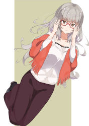 Rule 34 | 1girl, artist request, brown hair, glasses, hazuki shizuku, highres, long hair, new game!, smile, solo
