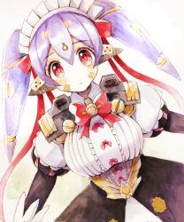 Rule 34 | 1girl, android, apron, breasts, hat, joints, large breasts, maid, maid apron, maid headdress, mob cap, poppi (xenoblade), poppi qt (xenoblade), puffy sleeves, robot joints, solo, waist apron, xenoblade chronicles (series), xenoblade chronicles 2, zinan