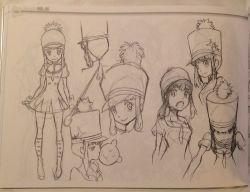 Rule 34 | 10s, 1girl, alternate headwear, arms at sides, boots, blowing bubbles, chewing gum, clenched teeth, closed mouth, concept art, dress, full body, hat, heart, heart print, jakuzure nonon, kill la kill, knee boots, looking at viewer, multiple views, open mouth, page number, puffy short sleeves, puffy sleeves, shaded face, short sleeves, sidelocks, sketch, smile, standing, sushio, teeth, upper body