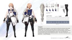 Rule 34 | 1boy, absurdres, armor, black footwear, black gloves, black shorts, blonde hair, blue eyes, boots, collarbone, commentary, concept art, copyright name, ein (harvestella), ein (male) (harvestella), english commentary, english text, fingerless gloves, full body, gauntlets, gloves, harvestella, highres, long hair, male focus, official art, pauldrons, shorts, shoulder armor, side ponytail, single fingerless glove, single pauldron, single sleeve, smile, solo, thigh boots, yasushi hasegawa