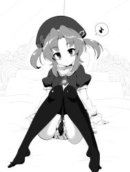 Rule 34 | 1girl, absurdres, beret, blush, bow, closed mouth, commentary request, eighth note, frilled skirt, frills, full body, greyscale, hat, hat bow, head tilt, highres, knees together feet apart, knees up, kurobane alice, momio, monochrome, musical note, no shoes, parted bangs, puffy short sleeves, puffy sleeves, sailor collar, school uniform, serafuku, shadowverse (anime), shirt, short sleeves, sitting, skirt, smile, solo, spoken musical note, thighhighs, twintails, wrist cuffs