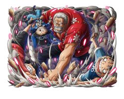 Rule 34 | 4boys, aged down, beard, black headwear, blank eyes, brothers, child, facial hair, game cg, goggles, goggles on headwear, grandfather and grandson, grey hair, hat, lowres, male focus, missing tooth, monkey d. garp, monkey d. luffy, multiple boys, official art, one piece, one piece treasure cruise, open mouth, portgas d. ace, red shirt, sabo (one piece), shirt, short hair, short sleeves, siblings, teeth, top hat