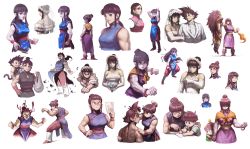 Rule 34 | 1boy, 1girl, absurdres, bare shoulders, black eyes, black hair, bracelet, breasts, chi-chi (dragon ball), chinese clothes, couple, dragon ball, dragon ball (classic), dragon ball gt, dragonball z, dress, highres, jewelry, long hair, mature female, monkey tail, mother and son, raditz, rayluaza, smile, son gohan, son goku, spiked hair, tail, wedding dress