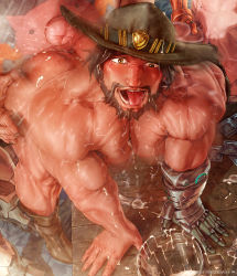 Rule 34 | 4boys, abs, anal, bara, beard, boots, brown hair, cassidy (overwatch), condom, cowboy, cowboy western, cum, facial hair, genji (overwatch), group sex, hat, highres, junkrat (overwatch), male focus, male penetrated, masturbation, multiple boys, muscular, nude, overwatch, overwatch 1, pectorals, pov, roadhog (overwatch), rokudenashi, sex, size difference, solo focus, sweat, table, tattoo, tears, tongue, tongue out, uncensored, western, wince, yaoi
