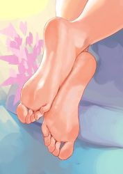 Rule 34 | absurdres, barefoot, commentary, crossed ankles, feet, feet only, foot focus, highres, mochizuki ao, simple background, soles, solo, toes