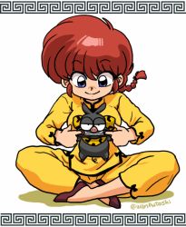 Rule 34 | 1girl, animated, animated gif, annoyed, chinese clothes, p-chan, pig, ranma-chan, ranma 1/2, smile, wanta (futoshi)