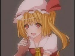 Rule 34 | 1girl, animated, animated gif, artist request, blonde hair, cup, drinking glass, flandre scarlet, handjob, hat, lowres, mob cap, penis, qvga, red eyes, smile, solo focus, touhou, wine glass
