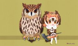 Rule 34 | animal ears, eurasian eagle owl (kemono friends), gloves, kemono friends, kemono friends 2, kemono friends 3, kikuchi milo, necktie, school uniform, shirt, skirt, tail