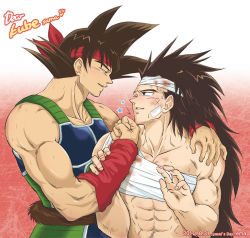 Rule 34 | age difference, bardock, brown hair, dragon ball, dragonball z, father and son, long hair, male focus, muscular, raditz, star (symbol), yaoi