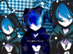 Rule 34 | 10s, black rock shooter, black rock shooter (character), blue eyes, chain, closed eyes, fire, lowres, uki (room 405)