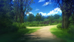 Rule 34 | aotsuki takao, bad id, bad pixiv id, cloud, day, forest, grass, nature, no humans, original, path, road, scenery, sky, tree shade