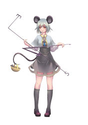 Rule 34 | 1girl, ac xsk, animal ears, basket, female focus, grey hair, highres, jewelry, mouse (animal), mouse ears, mouse tail, musyne xsk, nazrin, orange eyes, pendant, short hair, solo, tail, touhou