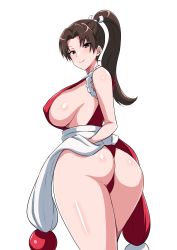 Rule 34 | ass, breasts, fatal fury, highres, large breasts, looking back, revealing clothes, shiranui mai, smile, solo
