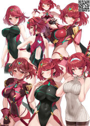 absurdres ass black_pantyhose breasts competition_swimsuit highleg highres large_breasts matrix16 one-piece_swimsuit pantyhose pyra_(pro_swimmer)_(xenoblade) pyra_(xenoblade) swimsuit xenoblade_chronicles_(series) xenoblade_chronicles_2