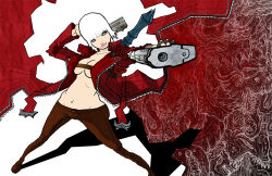 Rule 34 | 00s, artist request, breasts, capcom, dante (devil may cry), devil may cry (series), eyelashes, gender request, genderswap, gun, makeup, mascara, short hair, source request, tagme, weapon