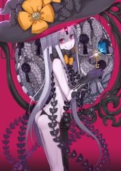 Rule 34 | 1girl, abigail williams (fate), abigail williams (third ascension) (fate), black bow, black gloves, black hat, black panties, bow, closed mouth, commentary request, elbow gloves, fate/grand order, fate (series), from side, gloves, glowing, hat, hat bow, highres, key, keyhole, long hair, mugcup, orange bow, pale skin, panties, parted bangs, polka dot, polka dot bow, red eyes, revealing clothes, silver hair, smile, solo, star (symbol), suction cups, tentacles, topless, underwear, very long hair, witch hat