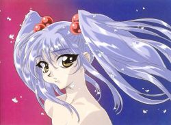 Rule 34 | 1990s (style), 1girl, blue hair, gotou keiji, hoshino ruri, kidou senkan nadesico, retro artstyle, scan, solo, twintails
