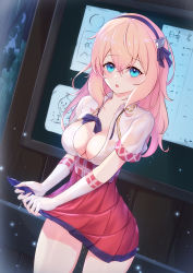 Rule 34 | 1girl, :o, azur lane, blonde hair, blue eyes, blush, breasts, cleavage, cocoablue23, collarbone, collared shirt, commentary request, covered erect nipples, cowboy shot, drying, fingerless gloves, gloves, hair between eyes, hairband, high-waist skirt, highres, large breasts, leander (azur lane), long hair, looking at viewer, neck ribbon, open mouth, pleated skirt, purple ribbon, rain, red skirt, retrofit (azur lane), ribbon, see-through, shirt, short sleeves, sidelocks, skirt, solo, standing, water drop, wet, wet clothes, wet shirt, white gloves, white shirt