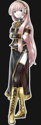 Rule 34 | blue eyes, detached sleeves, headset, long hair, long image, megurine luka, pink hair, tall image, thighhighs, vocaloid
