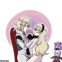 Rule 34 | 1boy, 3girls, ass, blonde hair, breasts, camilla (fire emblem), clothed female nude female, clothed male nude female, completely nude, corrin (female) (fire emblem), corrin (fire emblem), corrin (male) (fire emblem), fire emblem, fire emblem awakening, fire emblem fates, hair over one eye, hetero, long hair, lotion, multiple girls, navel, nintendo, nude, purple hair, robin (female) (fire emblem), robin (fire emblem), rukotaro, selfcest, short hair, twintails, white hair