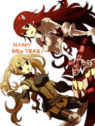 Rule 34 | 2girls, armor, armored dress, bad id, bad pixiv id, blonde hair, cordelia (fire emblem), fingerless gloves, fire emblem, fire emblem awakening, garter belt, gloves, long hair, mad977, mother and daughter, multiple girls, nintendo, red eyes, red hair, severa (fire emblem), twintails, very long hair