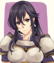 Rule 34 | 1girl, armor, ayra (fire emblem), black hair, earrings, elbow gloves, fire emblem, fire emblem: genealogy of the holy war, fire emblem heroes, gloves, highres, jewelry, long hair, nintendo, purple eyes, solo