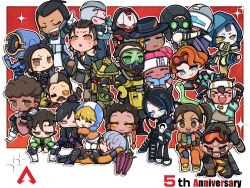Rule 34 | &gt; &lt;, 6+boys, 6+girls, = =, ^ ^, android, animification, anniversary, apex legends, arm strap, armor, ash (titanfall 2), assault visor, aviator cap, ballistic (apex legends), bangalore (apex legends), beard, black bodysuit, black gloves, black hair, black jacket, black sclera, bloodhound (apex legends), blue gloves, blue hair, blue hat, blue jacket, bodysuit, braid, breastplate, bright pupils, brown hair, brown jacket, brown pants, brown shirt, cable, carrying, catalyst (apex legends), caustic (apex legends), chibi, chinese commentary, closed eyes, colored sclera, conduit (apex legends), crossed arms, crypto (apex legends), dark-skinned female, dark-skinned male, dark skin, double bun, everyone, eyebrow cut, facial hair, facial mark, facial scar, forehead mark, fur-trimmed jacket, fur trim, fuse (apex legends), gas mask, gibraltar (apex legends), gloves, goggles, goggles on head, goggles on headwear, green gloves, green vest, grey gloves, grey hair, hair behind ear, hair bun, hair slicked back, hands on own face, hat, hazmat suit, head tilt, helmet, highres, hood, hood down, hood up, hooded jacket, horizon (apex legends), humanoid robot, jacket, jumpsuit, lap pillow, li nicole, lifeline (apex legends), loba (apex legends), mad maggie (apex legends), mask, mirage (apex legends), mouth mask, multicolored hair, multiple boys, multiple girls, mustache, nessie (respawn), newcastle (apex legends), octane (apex legends), old, old man, one-eyed, open mouth, orange bodysuit, orange eyes, orange jacket, orange jumpsuit, pants, pathfinder (apex legends), pointing, princess carry, purple lips, rampart (apex legends), rebreather, red eyes, red hair, revenant (apex legends), robot, scar, scar on cheek, scar on face, seer (apex legends), shirt, shoes, side ponytail, simulacrum (titanfall), single glove, single hair bun, smile, smirk, sneakers, soul patch, sparkle, stepped on, streaked hair, sweatdrop, twin braids, two-tone hair, undercut, v-shaped eyebrows, valkyrie (apex legends), vantage (apex legends), vest, wattson (apex legends), white bodysuit, white jacket, white pupils, wraith (apex legends), yellow footwear, yellow gloves