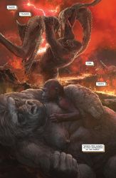 Rule 34 | ape, baby, battle, blood, breasts, cross promotion, dust, electricity, emaciated, family, father and son, fight, fighting, fire, giant, giant monster, gorilla, highres, kaijuu, king kong, king kong&#039;s father, king kong&#039;s mother, king kong (series), kong: skull island, large breasts, lava, legendary pictures, lightning, mohammad yazid, monster, monsterverse, mother and son, muscular, muscular female, muscular male, nature, parent and child, red sky, ribs, scar, see-through body, skull island: the birth of kong, skullcrawler, sky, smoke, storm, tie-in, translucent, volcano