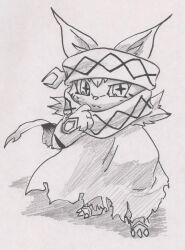 Rule 34 | 1other, annoyed, cape, cat, digimon, digimon (creature), looking at viewer, meicoomon, other focus, solo