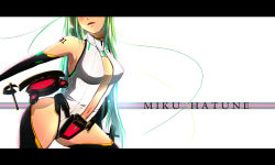 Rule 34 | 1girl, alternate hairstyle, aqua hair, bad id, bad pixiv id, breasts, detached sleeves, female focus, hatsune miku, hatsune miku (append), haz first music, head out of frame, highres, hip focus, letterboxed, long hair, solo, vocaloid, vocaloid append, white background, wide hips