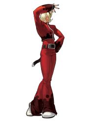 Rule 34 | 1boy, androgynous, ash crimson, belt, blonde hair, crossdressing, hair over one eye, highres, male focus, nail polish, official art, ogura eisuke, pants, red pants, snk, solo, the king of fighters, the king of fighters xii, trap