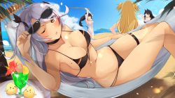 Rule 34 | 1girl, admiral hipper (azur lane), ahoge, alternate costume, animal ears, armpits, ashino, atago (azur lane), atago (kancolle), atago (summer march) (azur lane), azur lane, beach, bikini, black bikini, black choker, black hair, black ribbon, blindfold, blonde hair, blush, bokken, bow, breasts, choker, cleavage, collarbone, cross, cup, day, eyes visible through hair, eyewear on head, unworn eyewear, flag print, floating hair, flower, food, fruit, german flag bikini, german text, hair between eyes, hair bow, hair ribbon, hammock, hand up, hands on own hips, highleg, highleg bikini, holding, holding removed eyewear, holding weapon, iron cross, kantai collection, large breasts, leaf, lemon, lemon slice, light particles, long hair, looking at viewer, lying, mole, mole on breast, multicolored hair, multiple girls, ocean, one-piece swimsuit, one eye closed, open mouth, outdoors, ponytail, prinz eugen (azur lane), prinz eugen (unfading smile) (azur lane), red hair, ribbon, sand, shadow, sideboob, sidelocks, silver hair, skindentation, smile, solo focus, streaked hair, sunglasses, swimsuit, sword, takao (azur lane), takao (beach rhapsody) (azur lane), tan, thigh strap, thighs, tree, tropical drink, two side up, very long hair, weapon, white bikini, white one-piece swimsuit, wooden sword