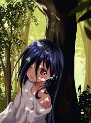 Rule 34 | 1girl, animated, animated gif, azumawari (azumofu), breasts, hair over one eye, long hair, off shoulder, red eyes, small breasts, the ring, tree, yamamura sadako